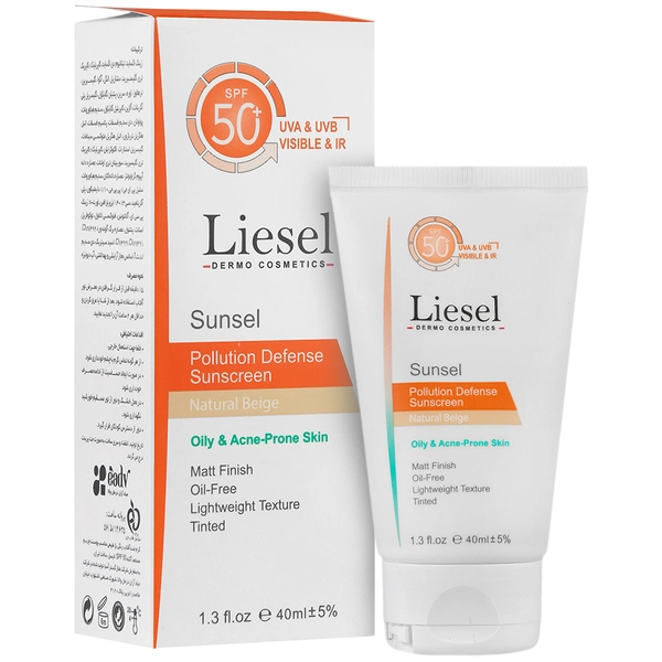 کرم ضدآفتاب رنگی spf50 لایسل سانسل پوست چرب