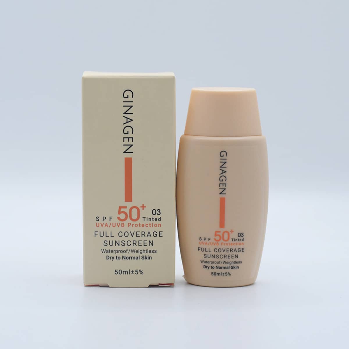 کرم ضدآفتاب رنگی _۳ ۰ spf50 پوست خشک و نرمال ژیناژن